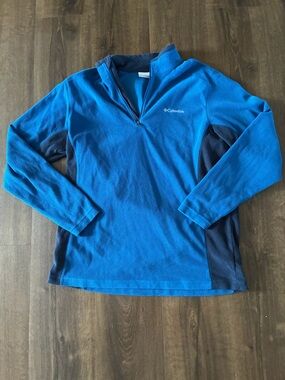 Columbia Men's Bright Blue Quarter Zip Fleece with Navy Panels